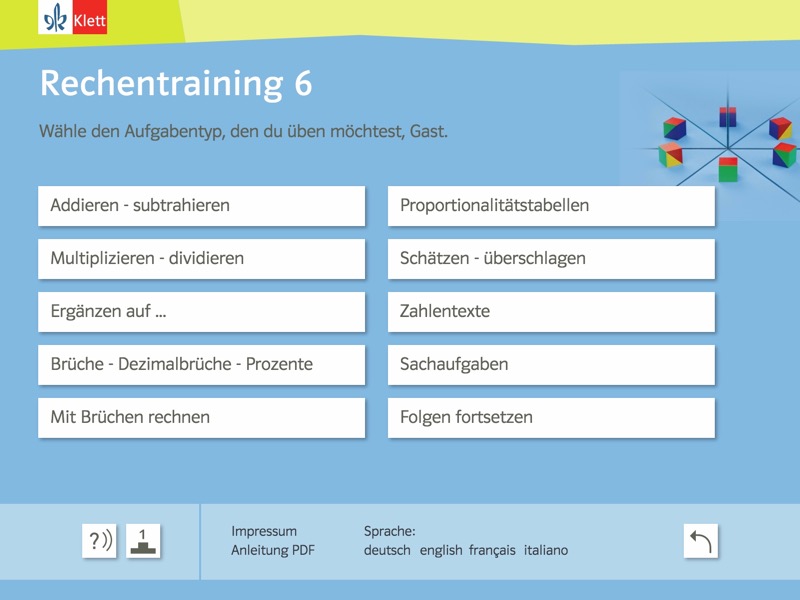 Rechentraining und Kopfgeometrie 6 Background 1